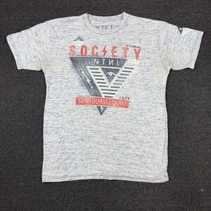 Buckle Society T-Shirt Men's XL Heather Gray Illuminati Lightning Graphic Y2K